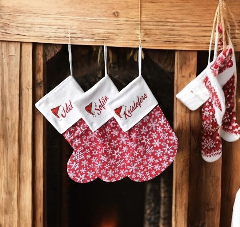 Ziemassvētku zeķes ar apdruku